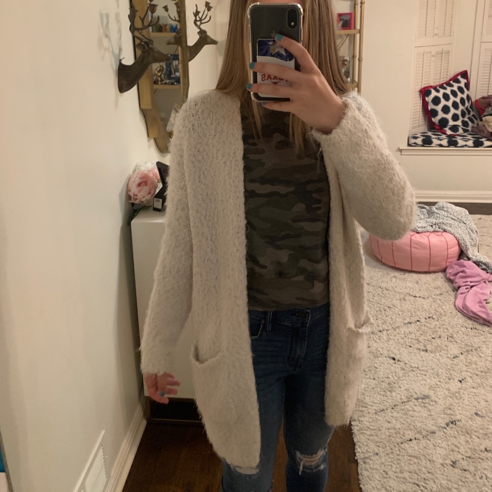 Altar’d State white fuzzy sweater